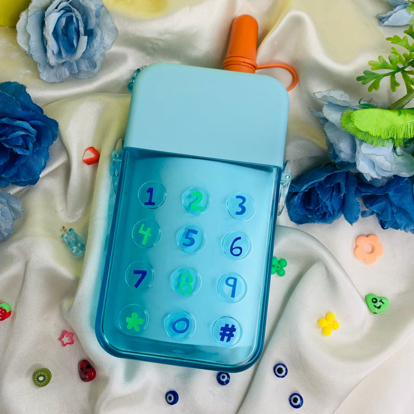 Blue Phone water Bottle for kids