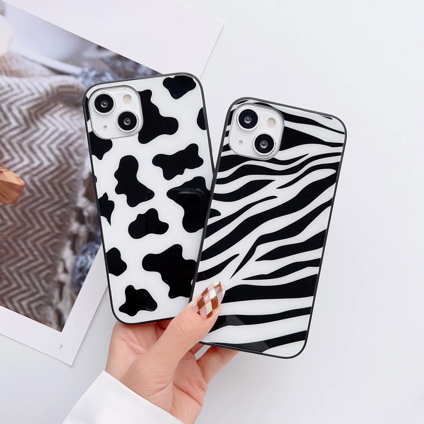 Moo Moo Pattern Glass Case Cover