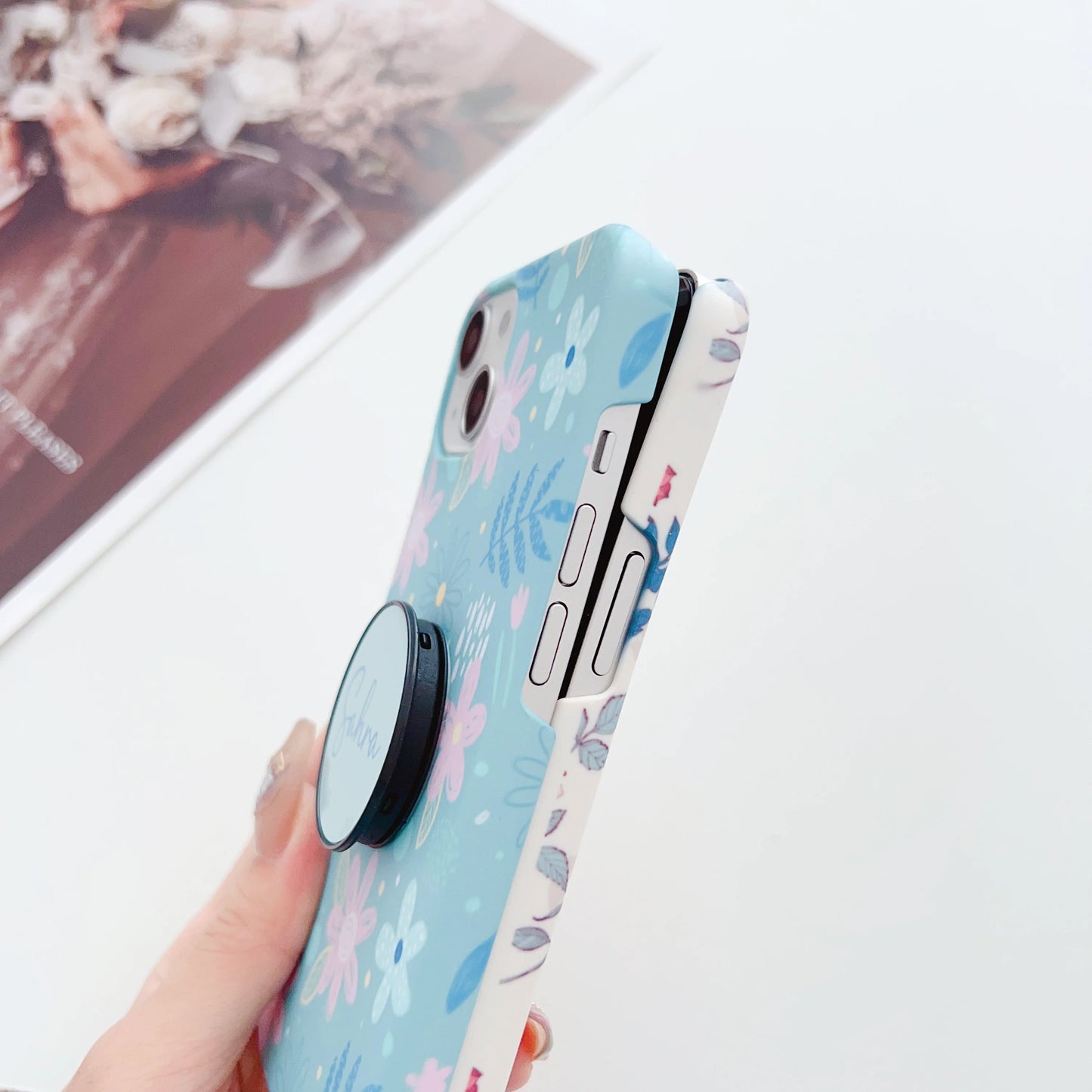Spring Blossom Designer Slim Case With Customised Holder