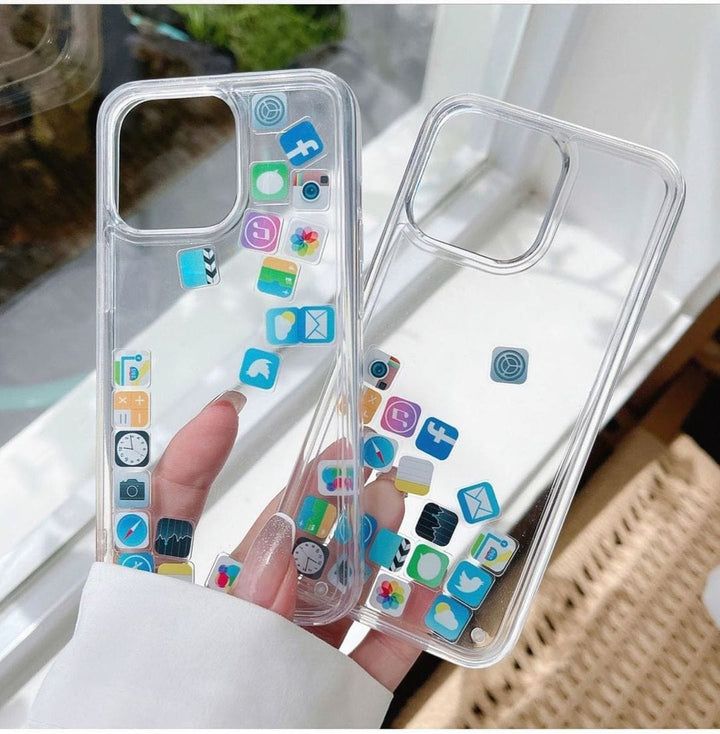 Iphone Social Media Icons Moving Liquid Silicone Case