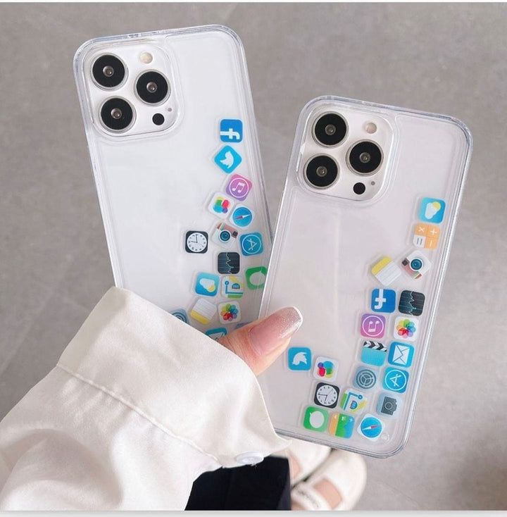 Iphone Social Media Icons Moving Liquid Silicone Case