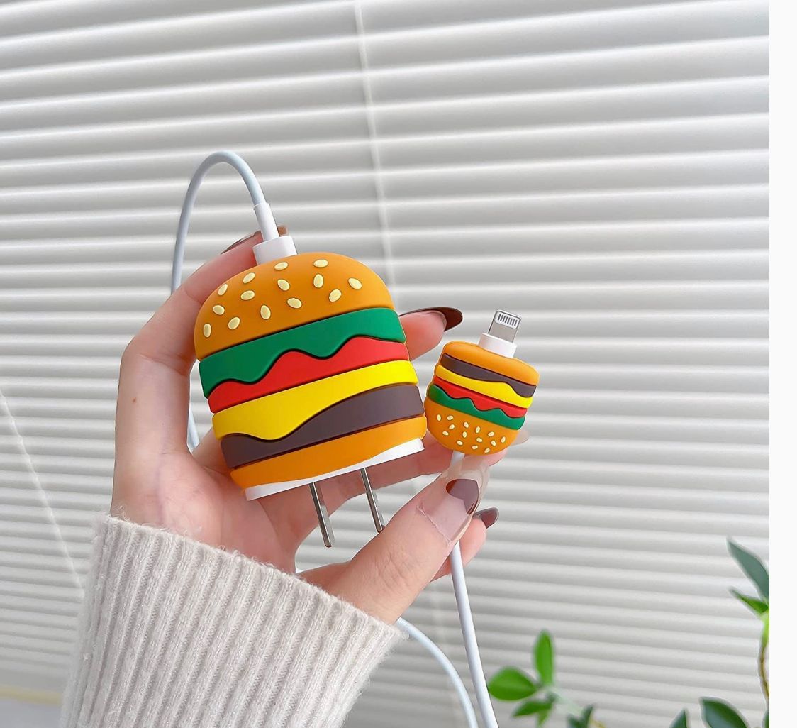 IPhone 18W 20W 3d Silicone Cartoon Charger Protective Case – Burger