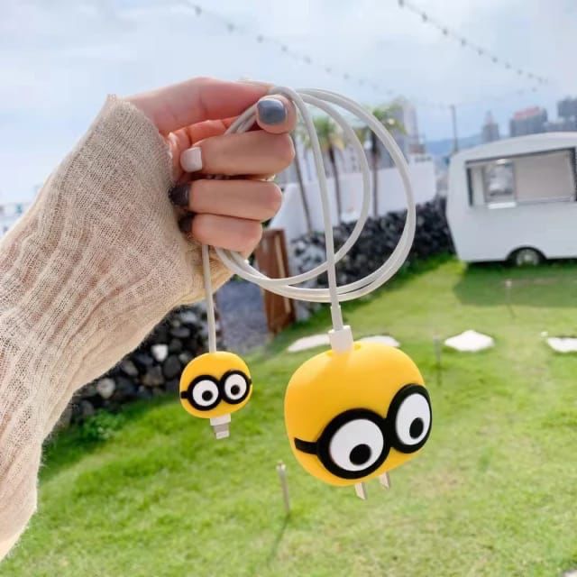 iPhone 18W 20W 3d Silicone Cartoon Charger Protective Case – Minion