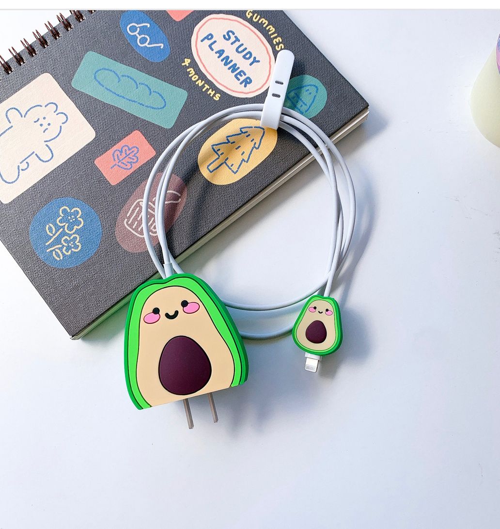 IPhone 18W 20W 3d Silicone Cartoon Charger Protective Case –Avacado