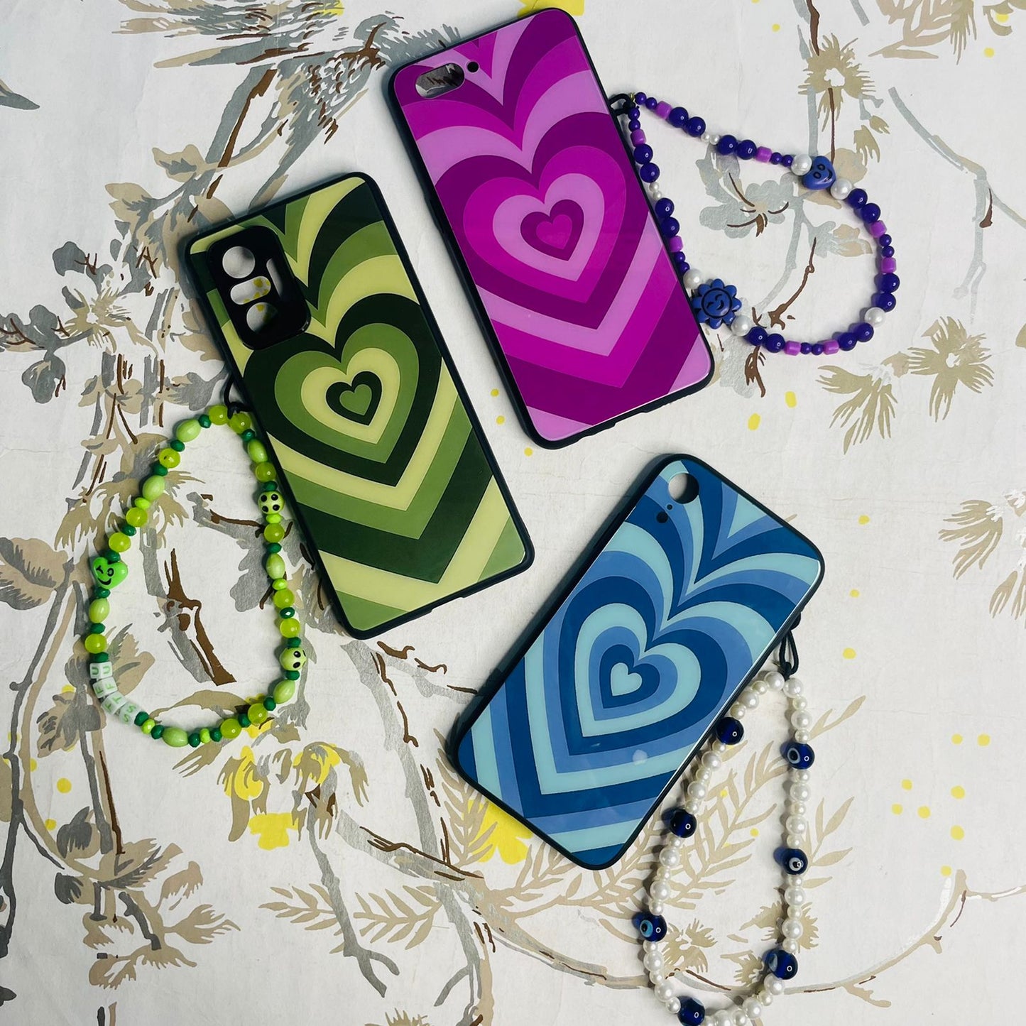 New Y2K series glass phone cases with Charm