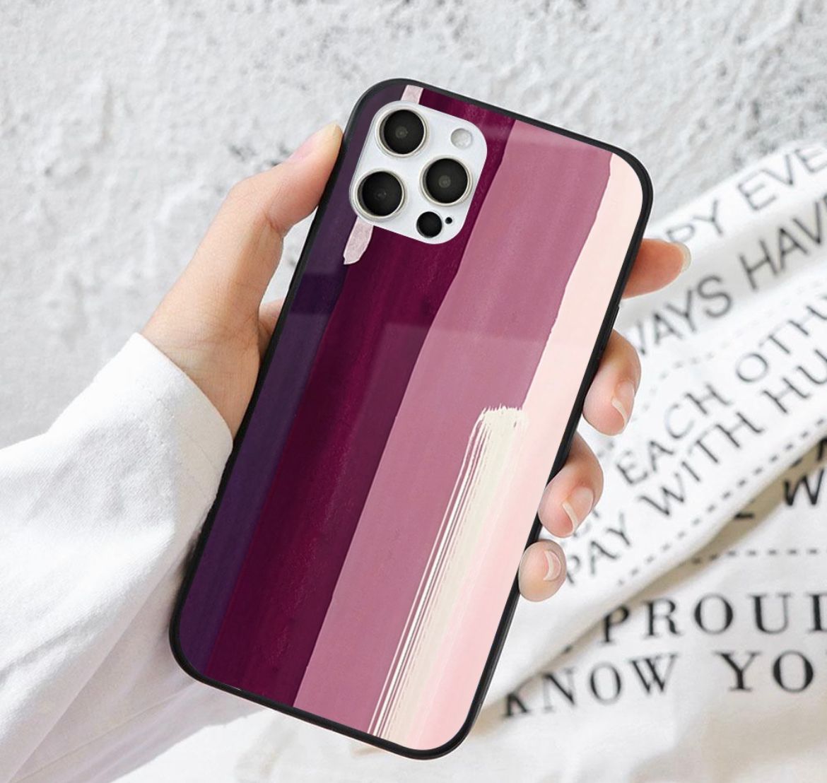 Brush Stroke Art Glass Case