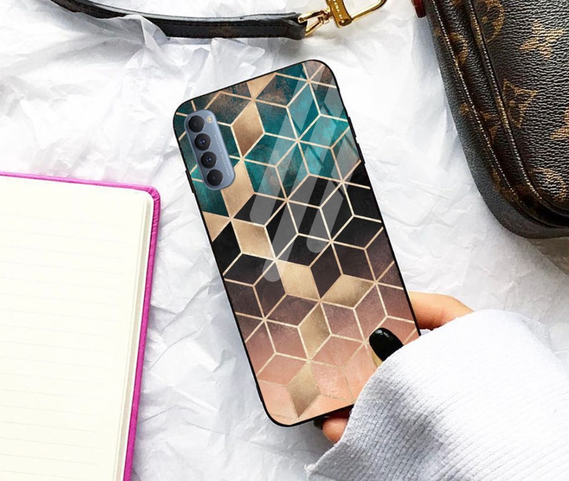 New Abstract pattern glass case