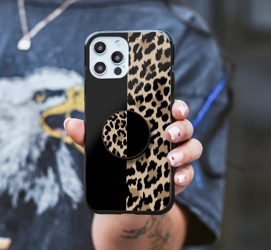 Zebra print Glass case with matching Pop