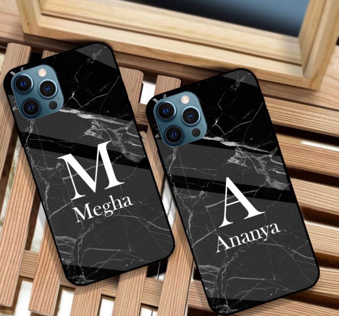 Black Marble finish Customise Phone Case