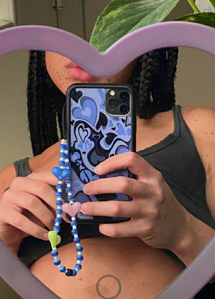 Purple aesthetic heart glass cases with Charm