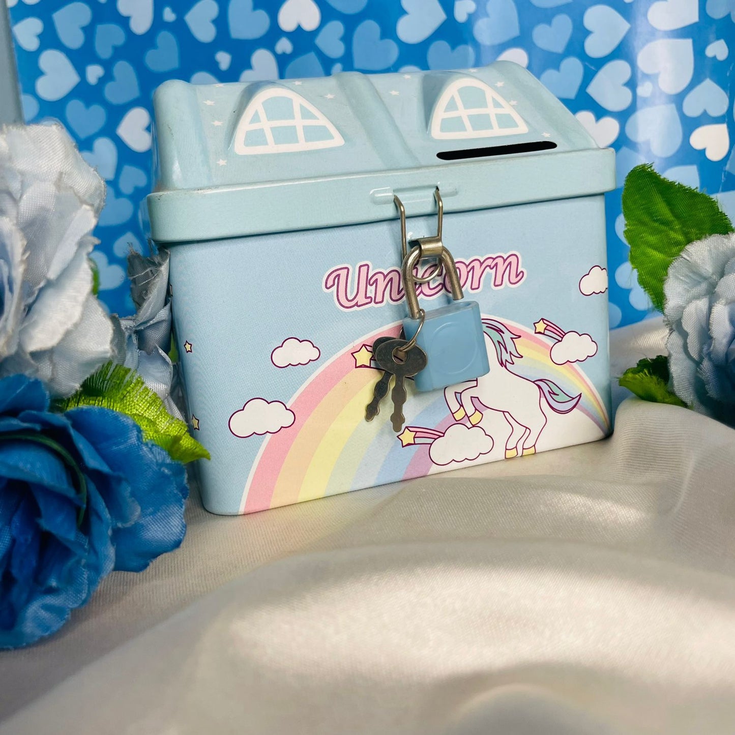 Unicorn Blue Piggy Bank