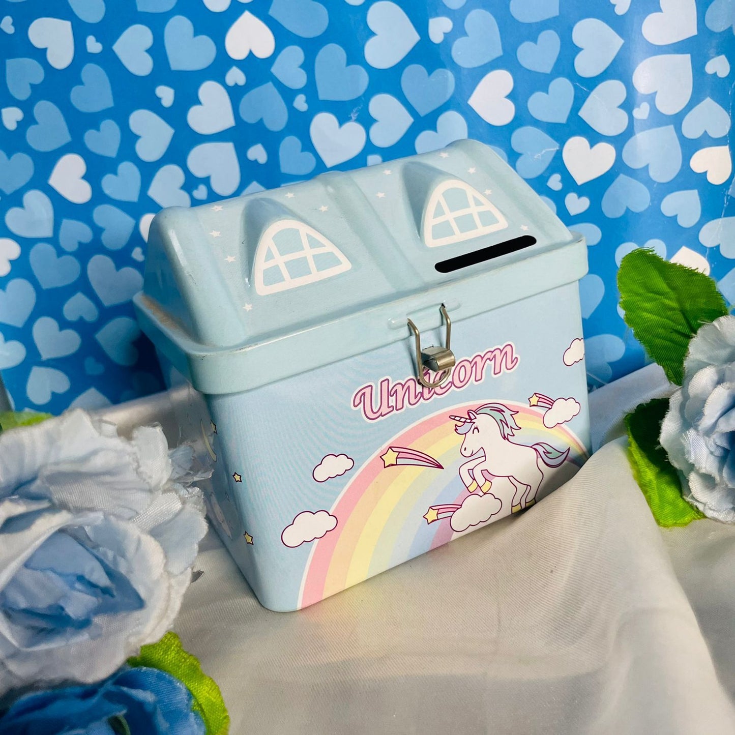 Unicorn Blue Piggy Bank
