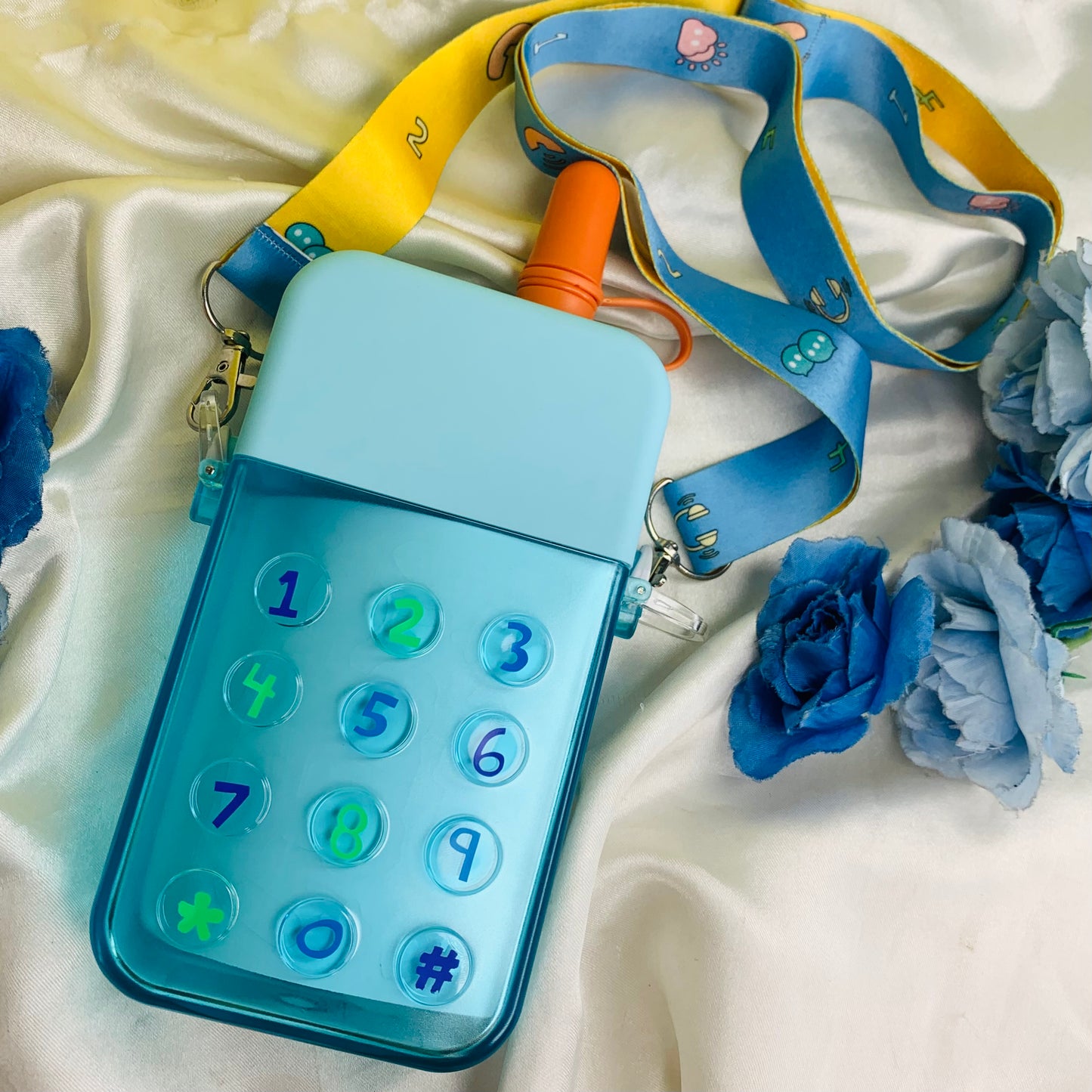 Blue Phone water Bottle for kids