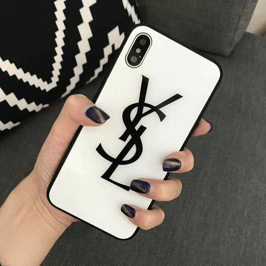 Premium White Logo Glass case