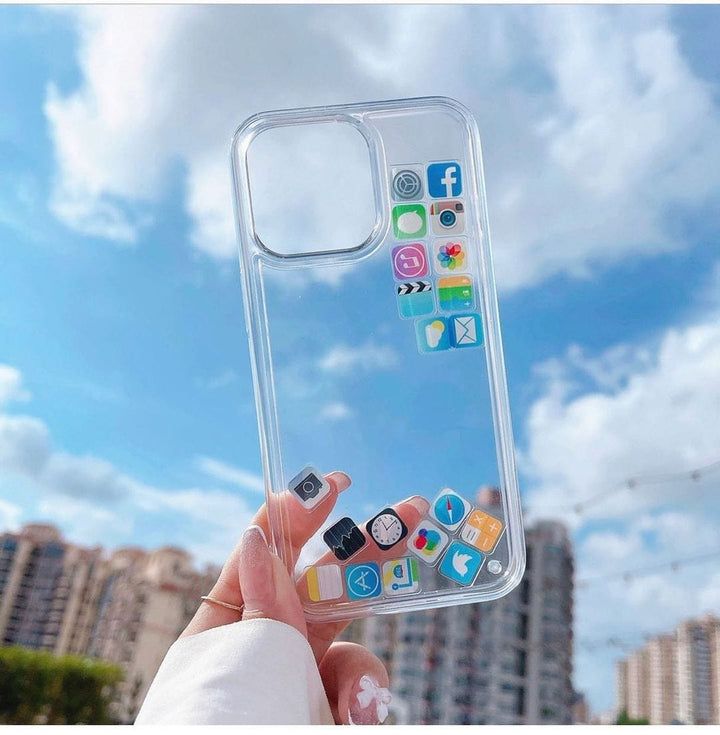 Iphone Social Media Icons Moving Liquid Silicone Case