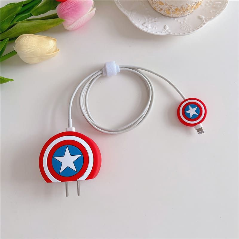 IPhone 18W 20W 3d Silicone Cartoon Charger Protective Case – Captain America