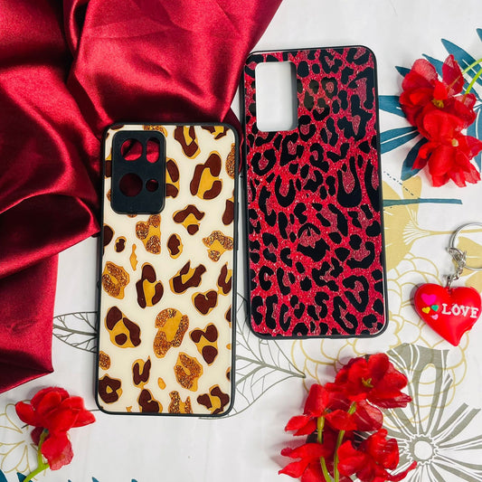 Brown or Red Glitter Leopard case