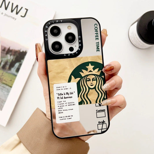 Luxury Branded Coffee Time Mirror phone case