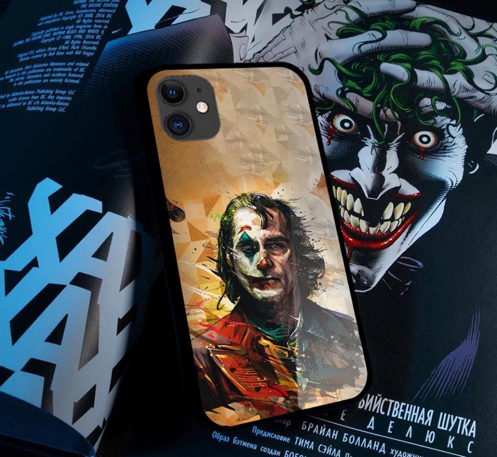 Joker print Glass Phone case