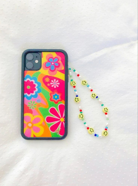 Colourful floral design glass cases with Charm