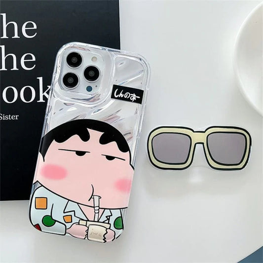 Cute Shinchan Glasses Holder Case For iPhones