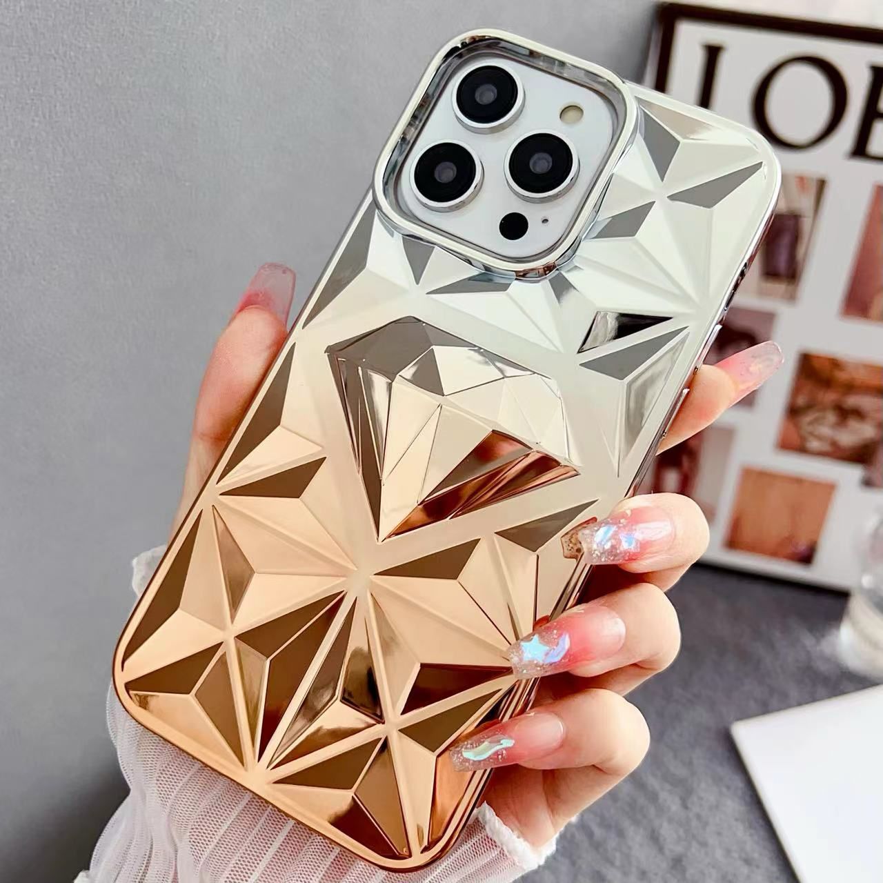 Luxury Diamond Crome Case For Iphones