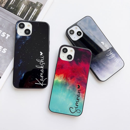 Galaxy design mobile Glass phone case