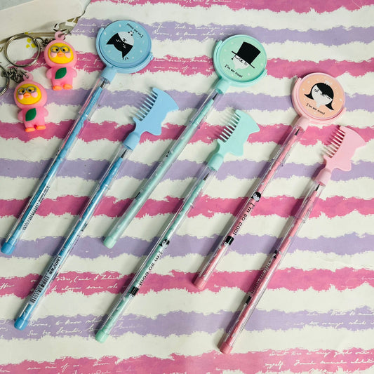 Cute Mirror Pen with Comb